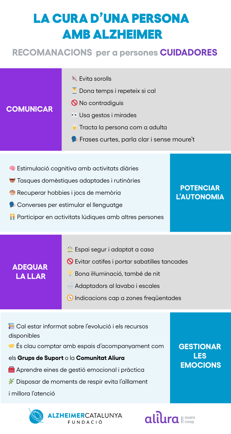 recomenacions per a cuidadors de persones amb alzheimer